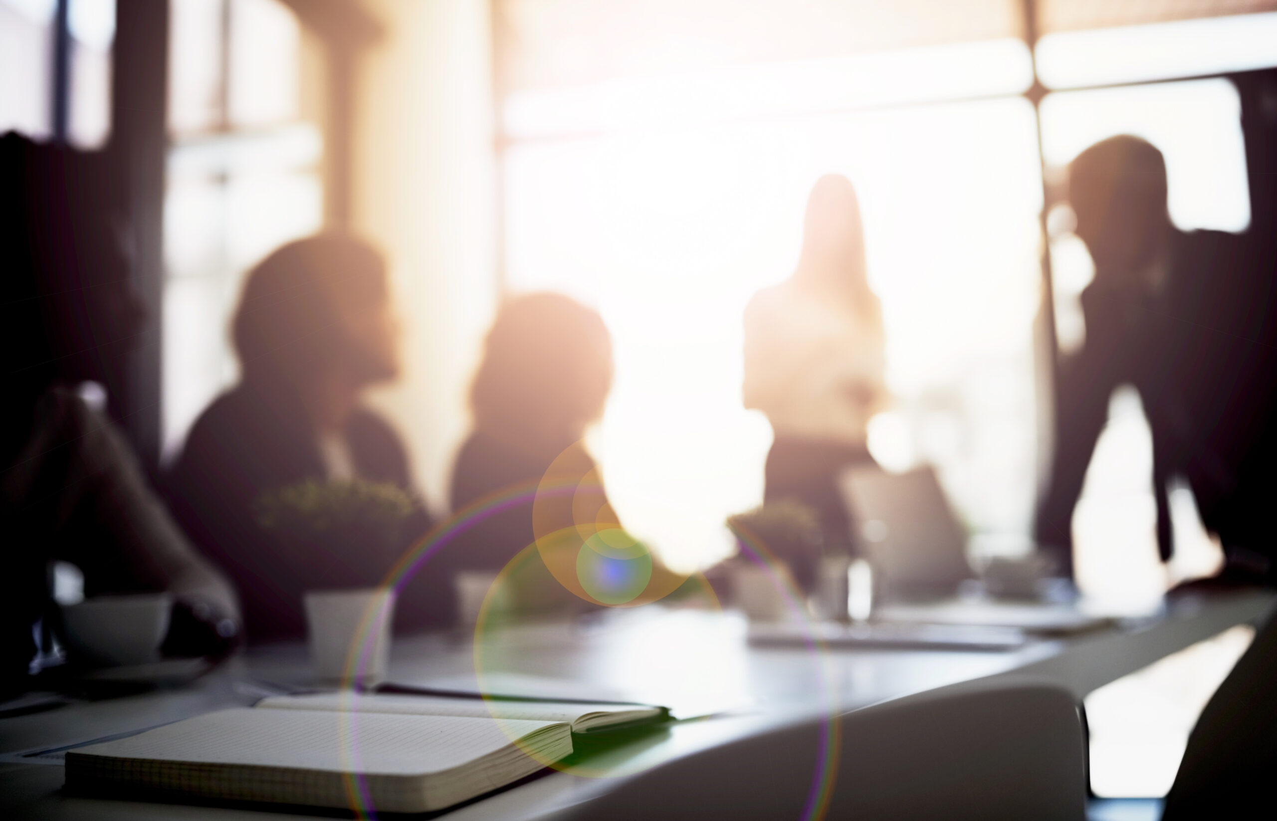 Shot of a group of business colleagues talking together during a meeting in a boardroom.